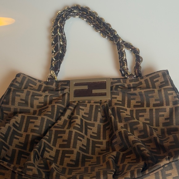 Fendi Brown FF Zucca Logo Shoulder Bag - Picture 2 of 10